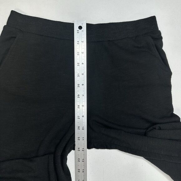Monrow Pants Womens Small SuperSoft Straight Black Knit Pull On Split Hems Cozy - Picture 8 of 12